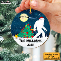 Personalized Bigfoot Sasquatch Family Christmas Circle Ornament 29382 thumb 1