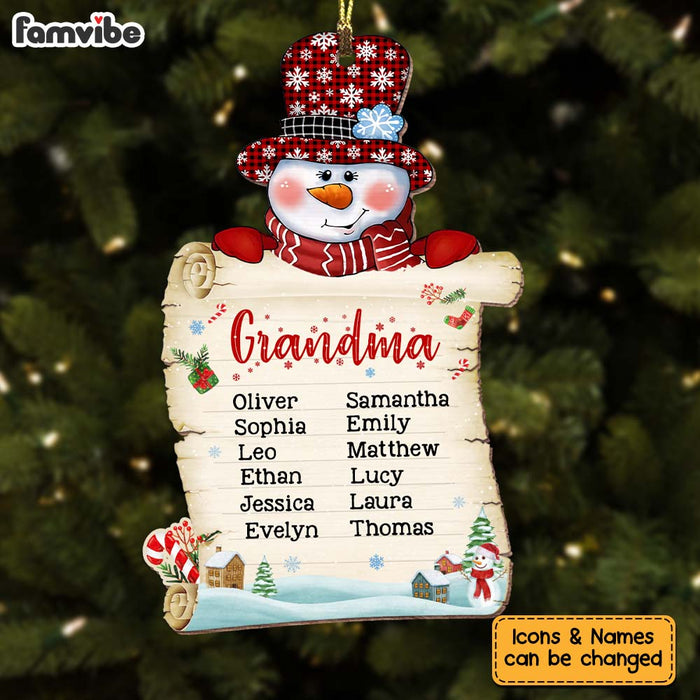 Personalized Gift For Grandma Snowman Christmas Ornament 29383 1