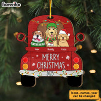Personalized Merry Christmas Dogs Sitting On Truck Ornament 29385 thumb 1