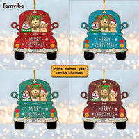 Personalized Merry Christmas Dogs Sitting On Truck Ornament 29385 thumb 1