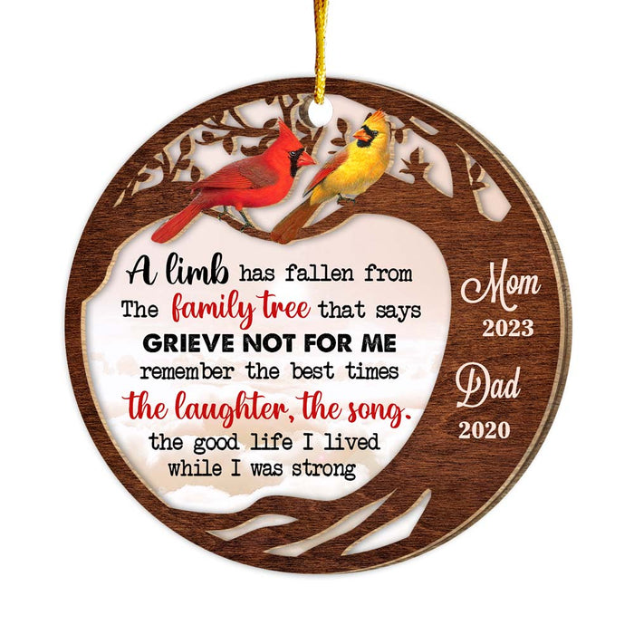 Personalized Memorial Cardinal Remember The Best Times 2 Layered Wood Ornament 29386 1