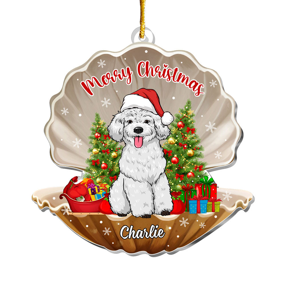 Personalized Dog Christmas Shell Ornament 29389 Primary Mockup