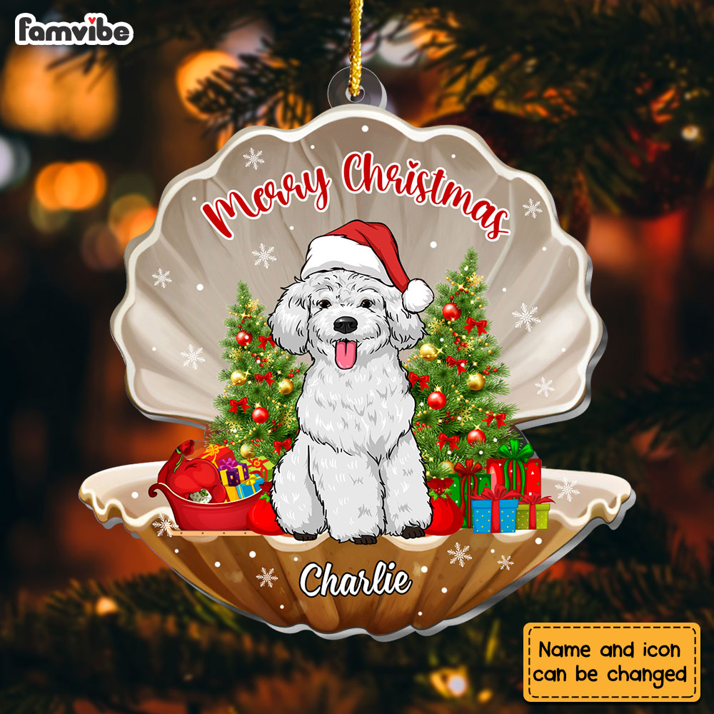 Personalized Dog Christmas Shell Ornament 29389 Primary Mockup
