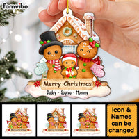 Personalized Gingerbread Cookie Family Christmas Ornament 29390 thumb 1