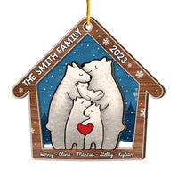Personalized Family Bear 2 Layered Wood Ornament 29392 thumb 1