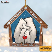 Personalized Family Bear 2 Layered Wood Ornament 29392 thumb 1