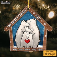 Personalized Family Bear 2 Layered Wood Ornament 29392 thumb 1
