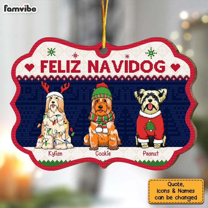 Personalized Gift For Dog Lover Feliz Navidog Benelux Ornament 29393 1