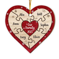 Personalized Our Family Puzzle Piece Heart Ornament 29394 thumb 1