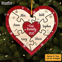 Personalized Our Family Puzzle Piece Heart Ornament 29394 thumb 1