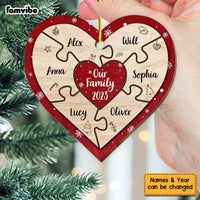 Personalized Our Family Puzzle Piece Heart Ornament 29394 thumb 1