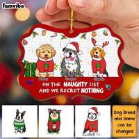 Personalized Dog Christmas On The Naughty List Regret Nothing Benelux Ornament 29397 thumb 1