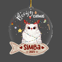 Personalized Gift For Cat Lover Meowy Catmas Ornament 29398 thumb 1