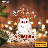 Personalized Gift For Cat Lover Meowy Catmas Ornament 29398 thumb 1
