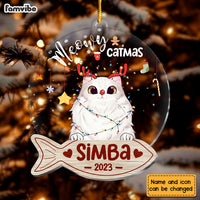 Personalized Gift For Cat Lover Meowy Catmas Ornament 29398 thumb 1