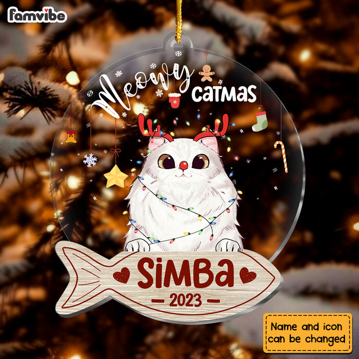 Personalized Gift For Cat Lover Meowy Catmas Ornament 29398 1