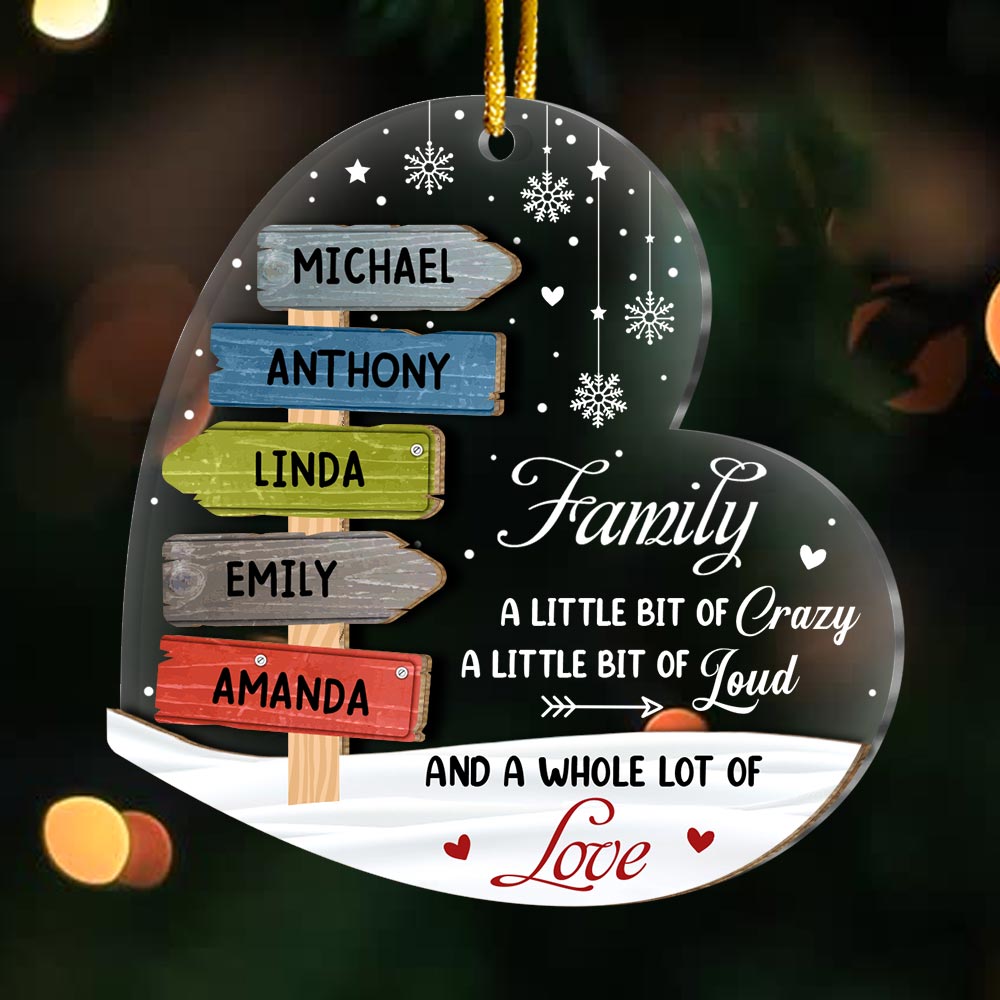 Personalized Gift For Family A Whole Lot Of Love 2 Layered Mix Ornament 30205 Primary Mockup