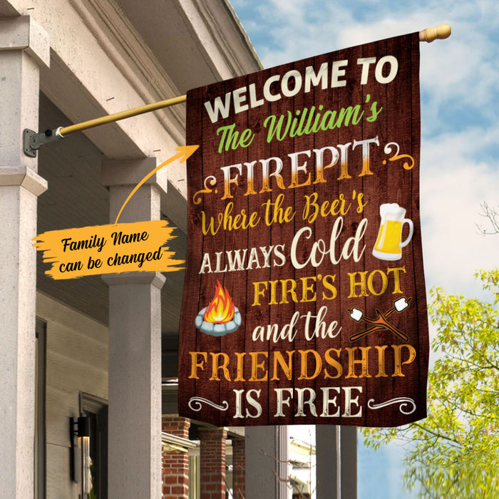 Personalized  Fire Pit Gardening Friendship Is Free Flag AG141 30O58 1