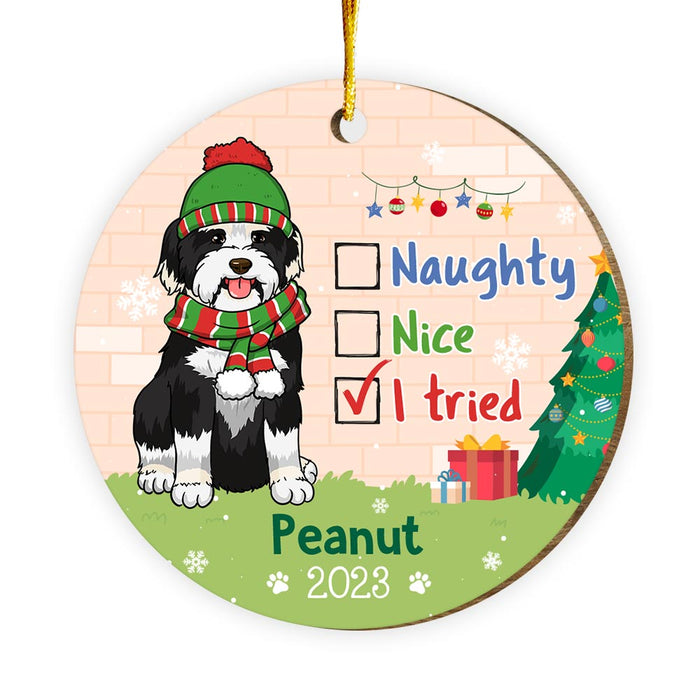 Personalized Christmas Gift For Dog Lovers I Tried Circle Ornament 29400 1