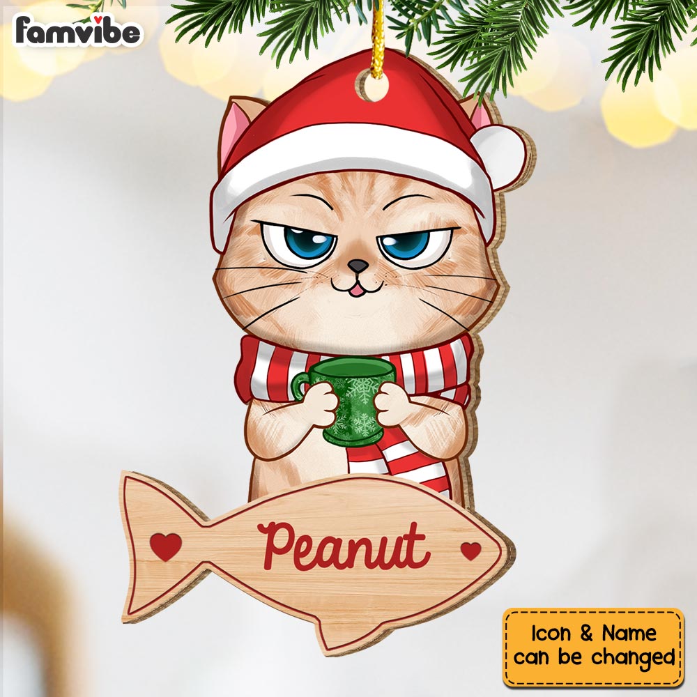 Personalized Gift For Cat Lover Christmas Ornament 29401 Primary Mockup