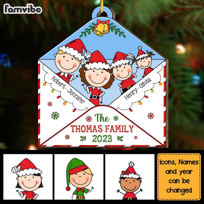 Personalized Gift For Family Christmas Letter Santa Family Ornament 29406 1