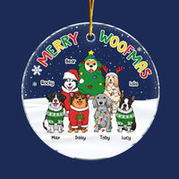 Personalized Christmas Dog Merry Woofmas Circle Ornament 29408 thumb 1