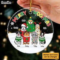 Personalized Christmas Dog Merry Woofmas Circle Ornament 29408 thumb 1
