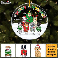 Personalized Christmas Dog Merry Woofmas Circle Ornament 29408 thumb 1
