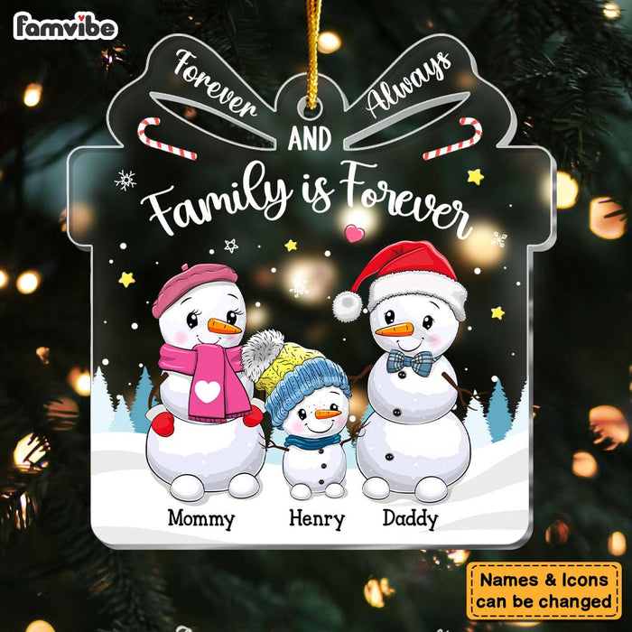 Personalized Snowman Family Christmas Gift Box Ornament 29410 1