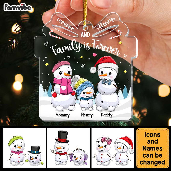 Personalized Snowman Family Christmas Gift Box Ornament 29410 1