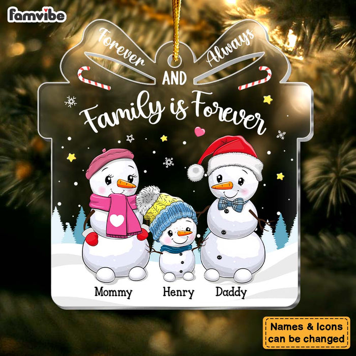 Personalized Snowman Family Christmas Gift Box Ornament 29410 1