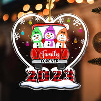 Personalized Snowman Family Red Truck Christmas Ornament 29411 thumb 1