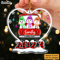 Personalized Snowman Family Red Truck Christmas Ornament 29411 thumb 1