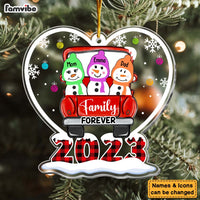 Personalized Snowman Family Red Truck Christmas Ornament 29411 thumb 1
