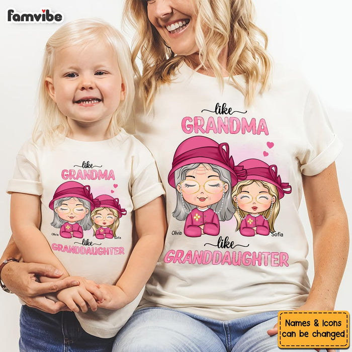 Personalized Gift Like Grandma Like Granddaughter Adult And Kid Tee 29414 1