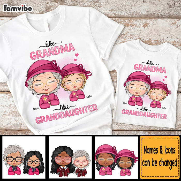 Personalized Gift Like Grandma Like Granddaughter Adult And Kid Tee 29414 1