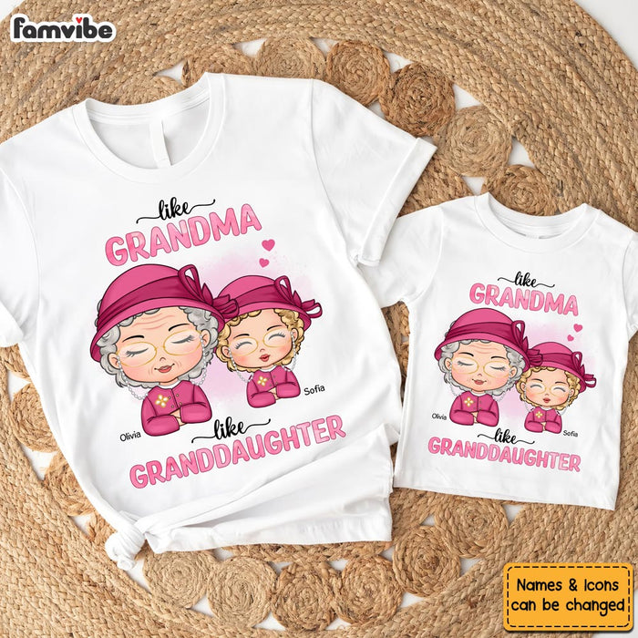 Personalized Gift Like Grandma Like Granddaughter Adult And Kid Tee 29414 1
