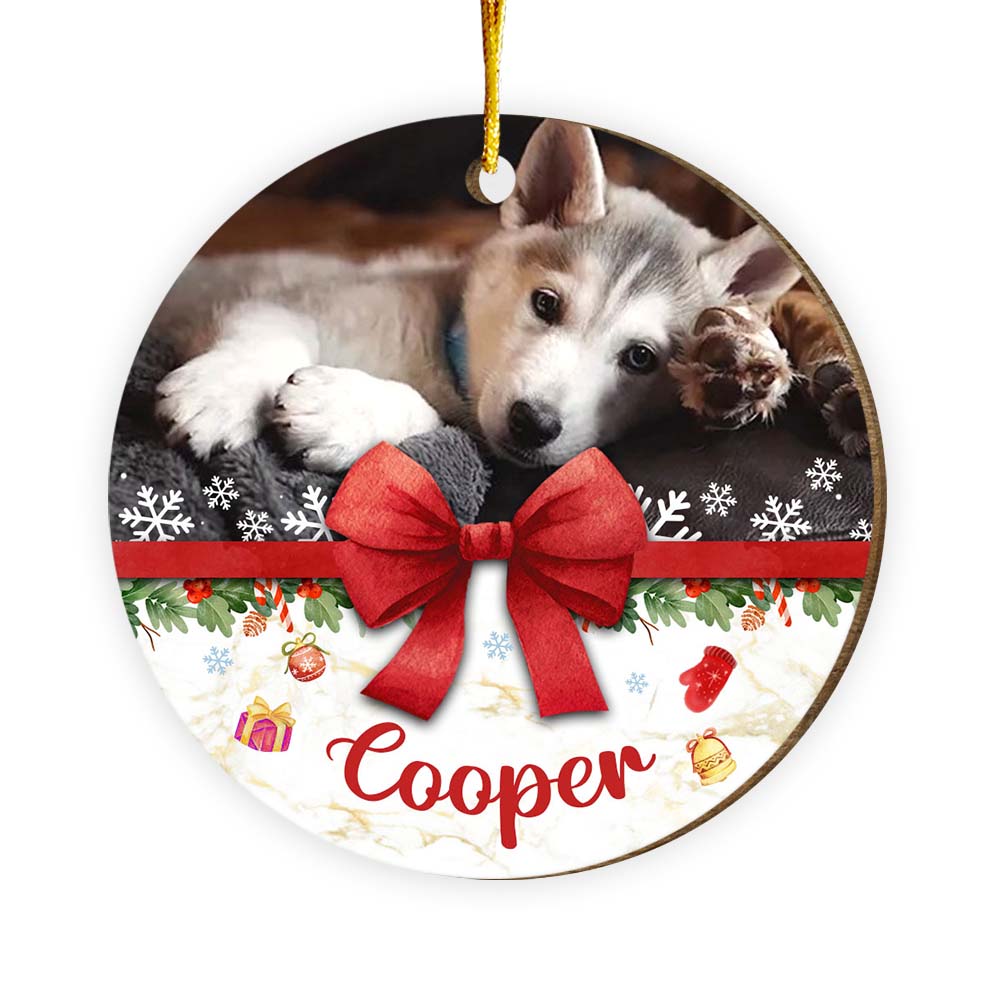 Personalized Christmas Gift For Dog Mom Upload Photo Circle Ornament 29416 Primary Mockup