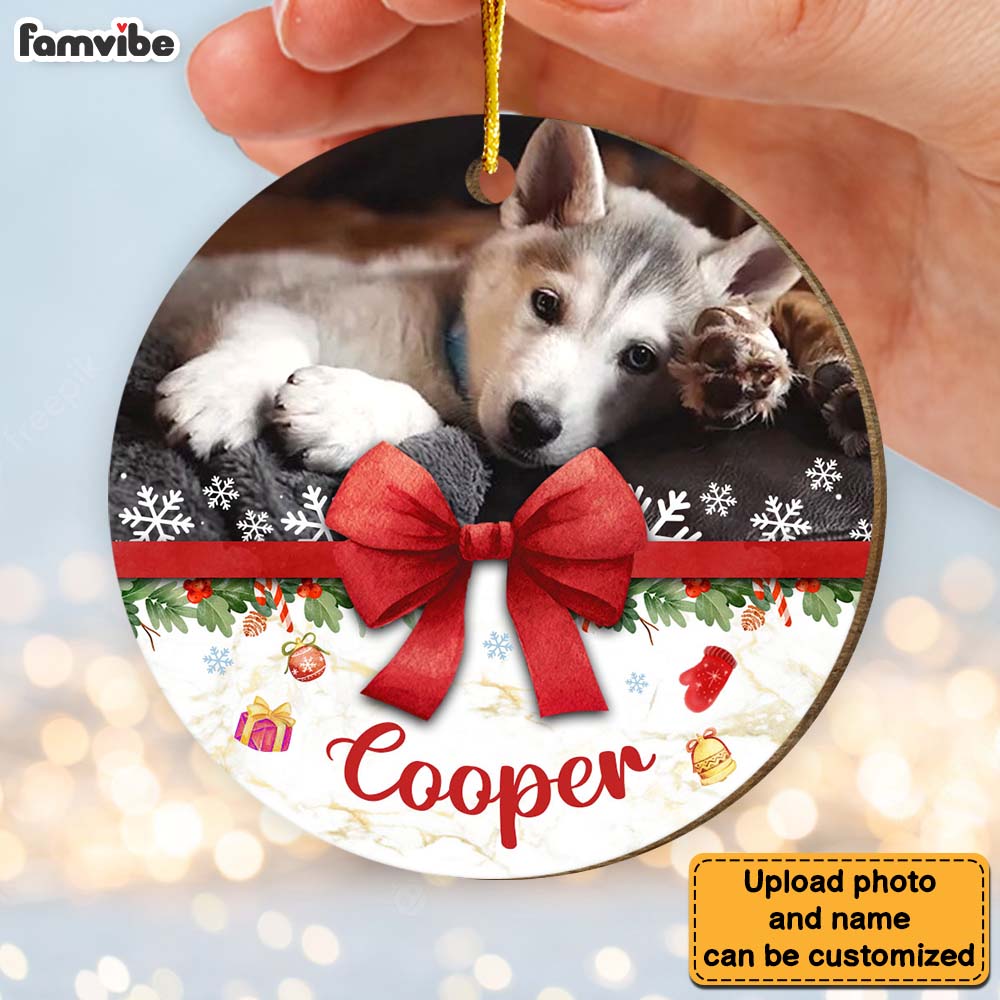 Personalized Christmas Gift For Dog Mom Upload Photo Circle Ornament 29416 Primary Mockup