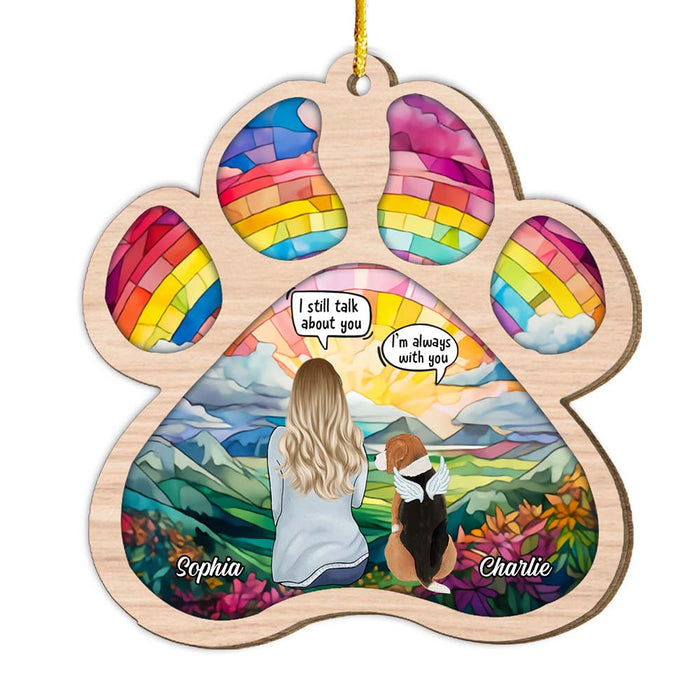 Personalized Dog Memorial Stained Glass Pattern Ornament 29417 1