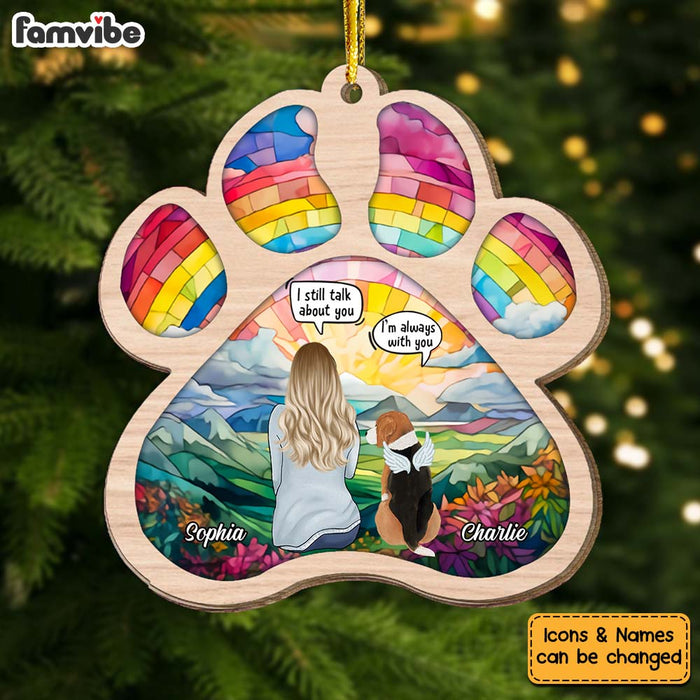 Personalized Dog Memorial Stained Glass Pattern Ornament 29417 1