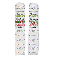 Personalized Christmas Gift For Family Christmas Movies Watching Socks 29422 thumb 1