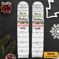 Personalized Christmas Gift For Family Christmas Movies Watching Socks 29422 thumb 1