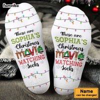 Personalized Christmas Gift For Family Christmas Movies Watching Socks 29422 thumb 1