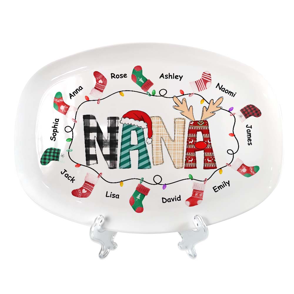 Personalized Nana Christmas Stocking Plate 29427 Primary Mockup