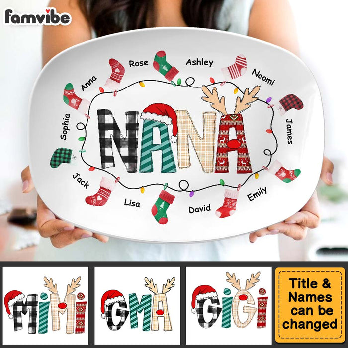 Personalized Nana Christmas Stocking Plate 29427 1