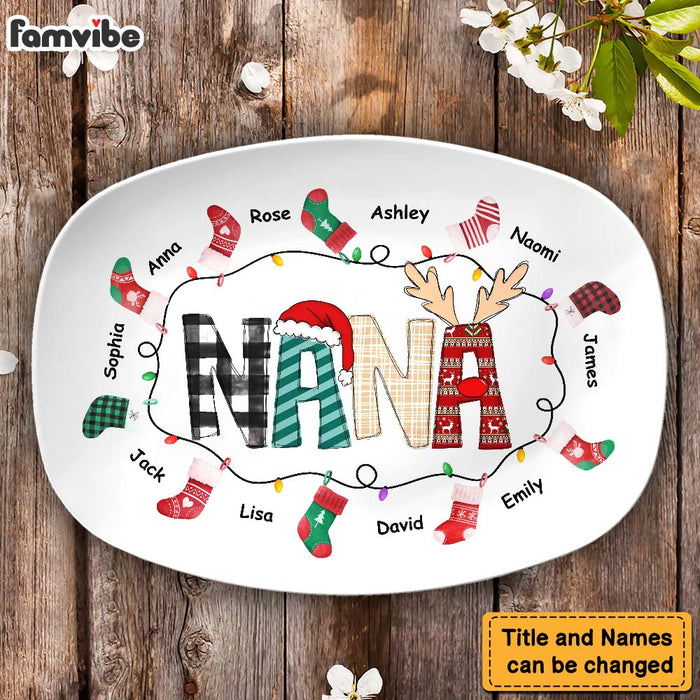 Personalized Nana Christmas Stocking Plate 29427 1