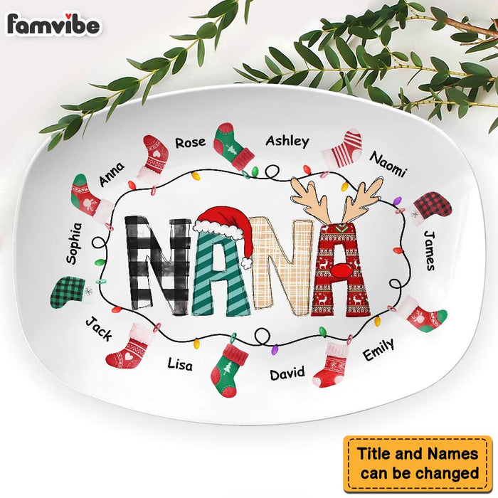 Personalized Nana Christmas Stocking Plate 29427 1