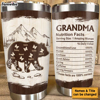 Personalized Grandma Bear Nutrition Facts Steel Tumbler 29428 thumb 1