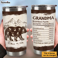 Personalized Grandma Bear Nutrition Facts Steel Tumbler 29428 thumb 1